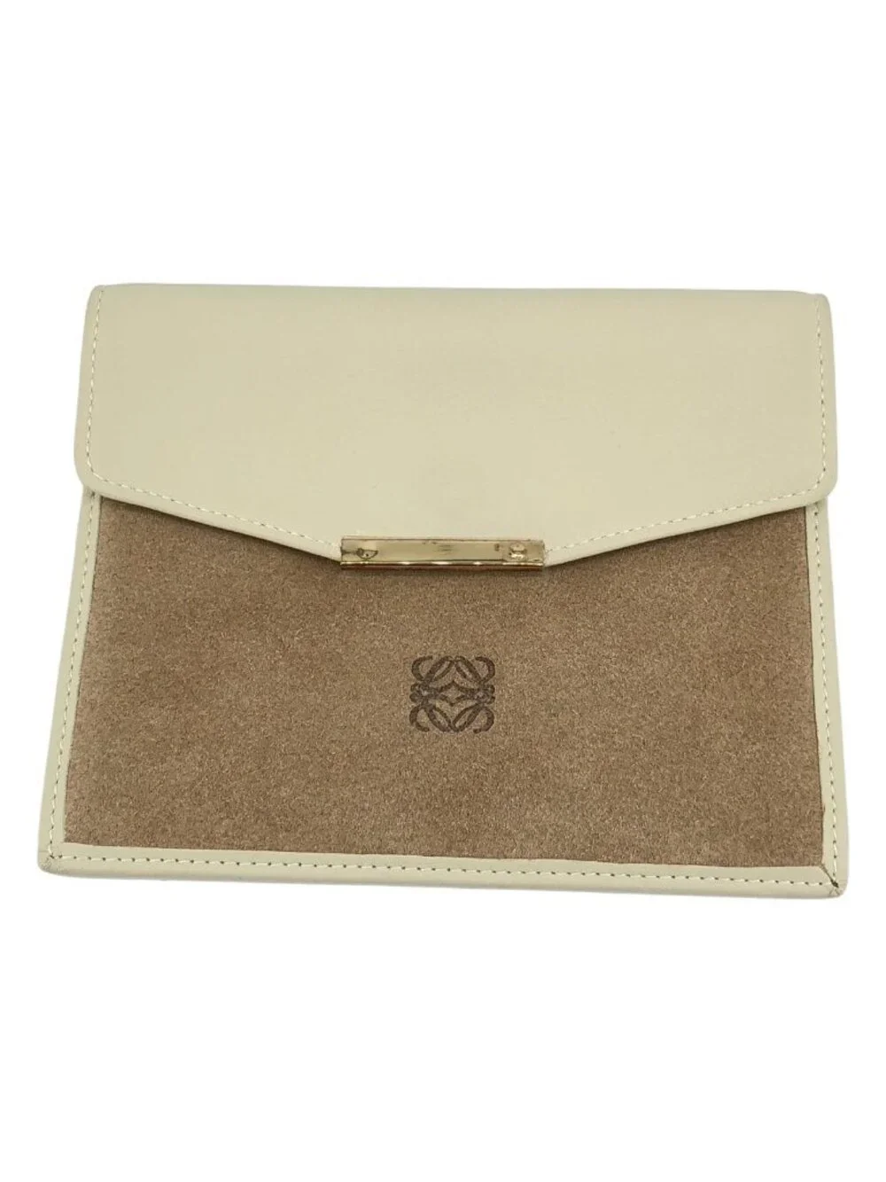 Loewe Anagram Bifold Leather Coin Case Beige Brown